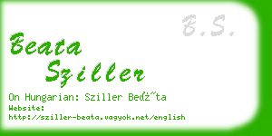 beata sziller business card